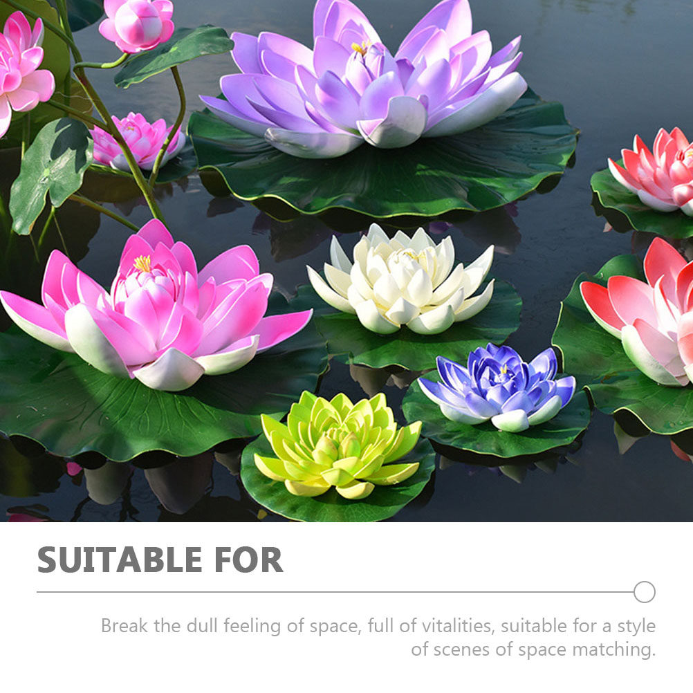 8Pcs Simulation Lotus Floating - огляд і ціна Aquarium Plants