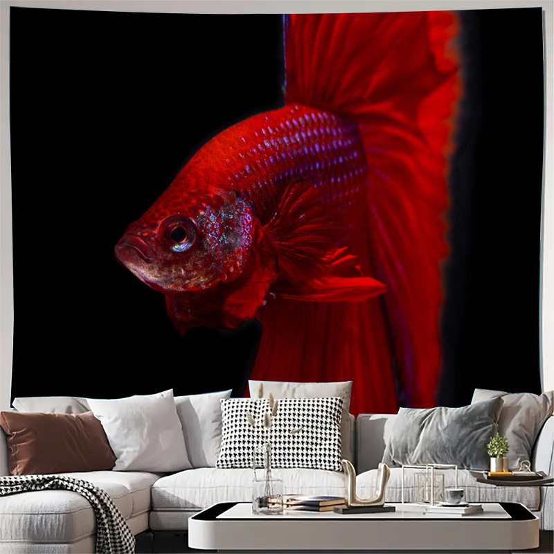 Vibrant Red Betta Fish Tapestr - огляд і ціна Aquarium Fish Betta