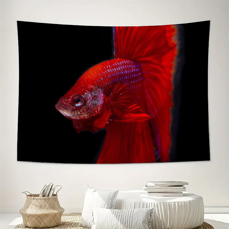 Vibrant Red Betta Fish Tapestr - огляд і ціна Aquarium Fish Betta