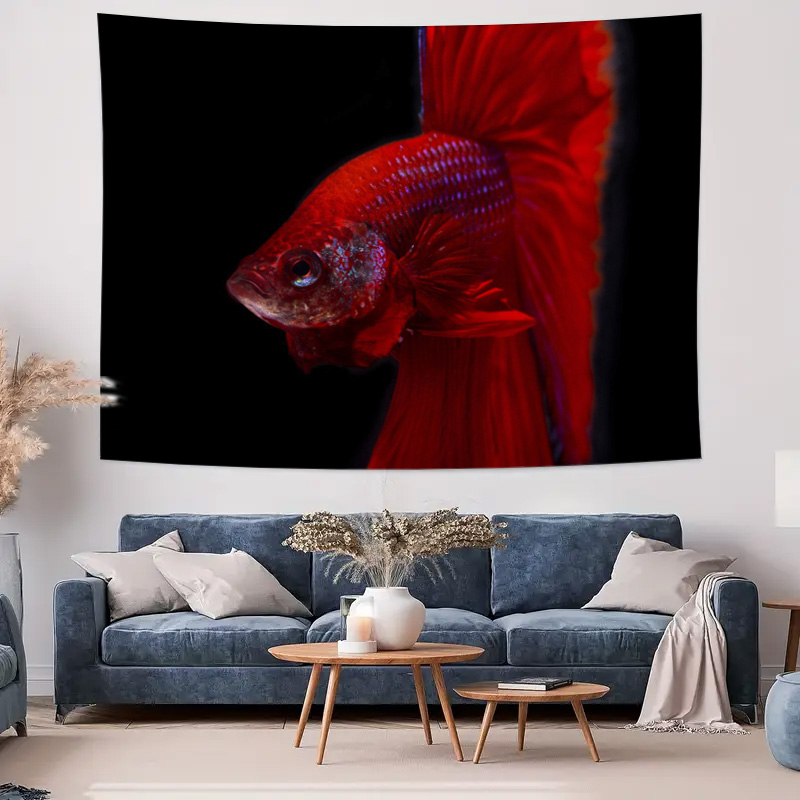 Vibrant Red Betta Fish Tapestr - огляд і ціна Aquarium Fish Betta